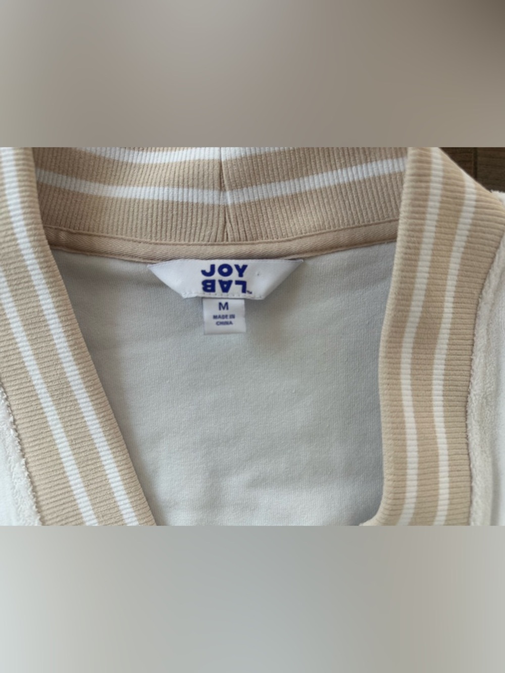 Joy Lab Cropped Cardigan Cream Neutral Preppy Coastal Grandma M - Picture 2 of 4